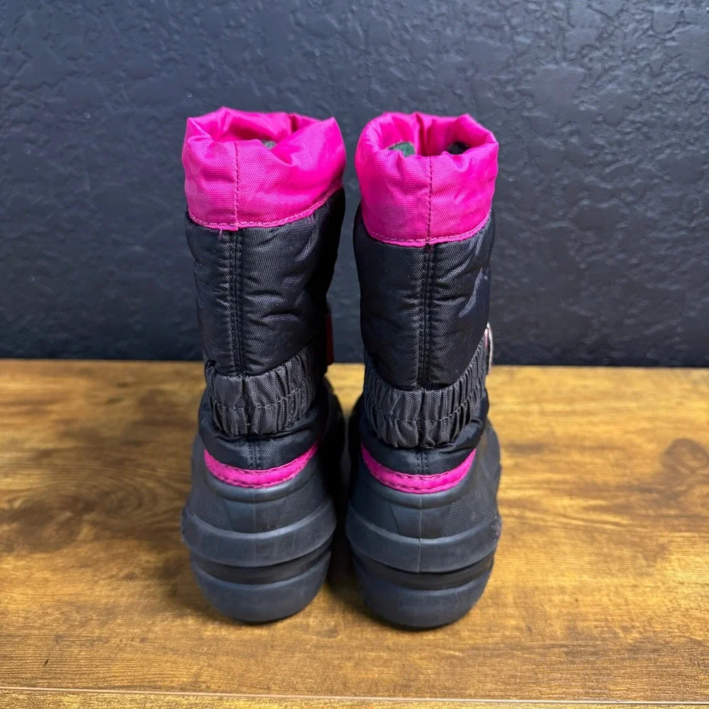 Sorel Flurry NC1885-627 Pink Black Synthetic Snow Boots Kids Size 9